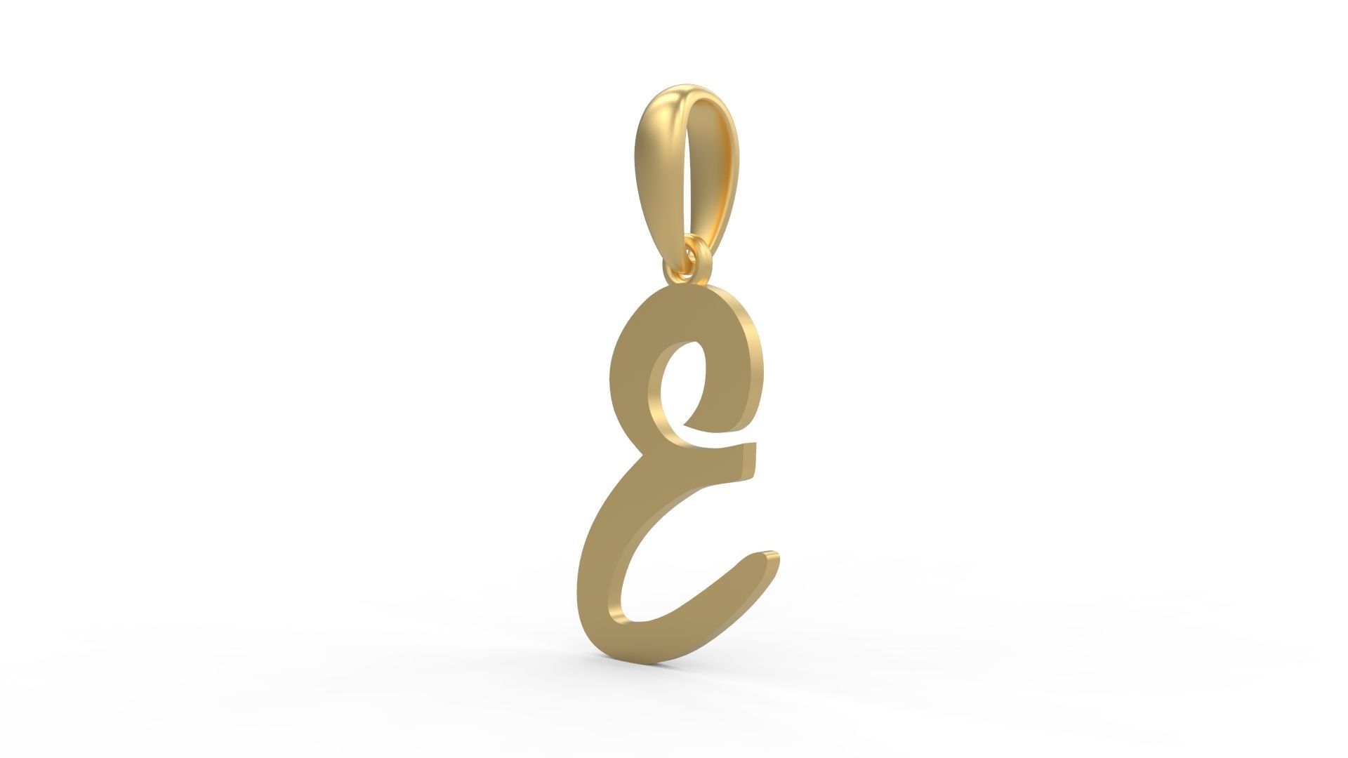 Initial Letters Pendant Rosala E 3D print model_1
