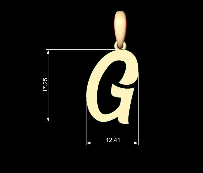Initial Letters Pendant Rosala G 3D print model_4