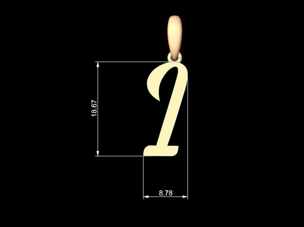 Initial Letters Pendant Rosala I 3D print model_4