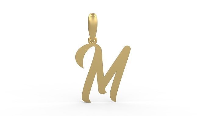 Initial Letters Pendant Rosala M 3D print model