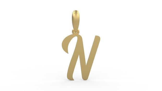 Initial Letters Pendant Rosala N 3D print model