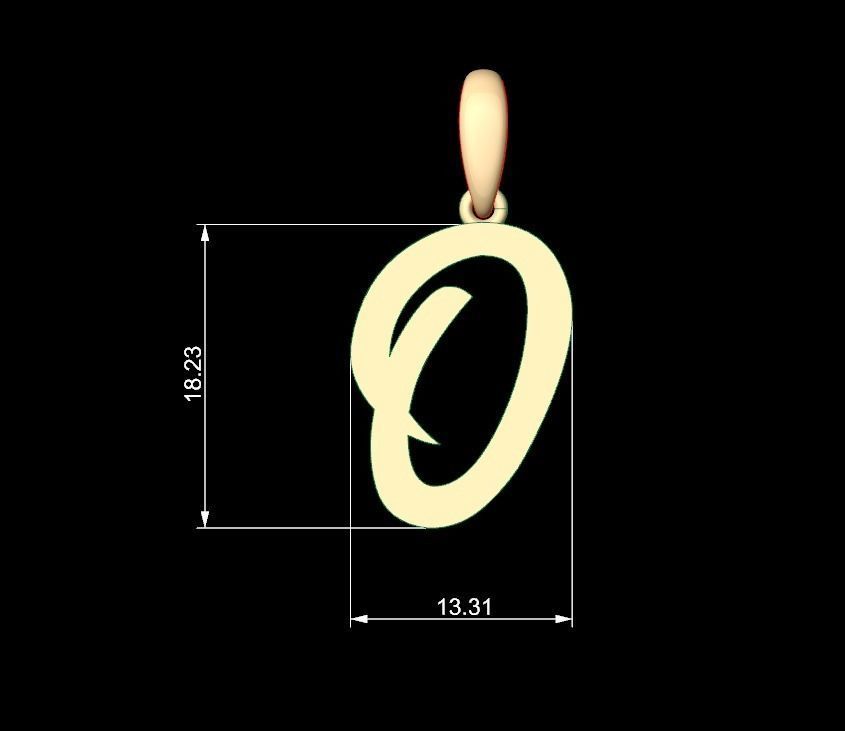 Initial Letters Pendant Rosala O 3D print model_4