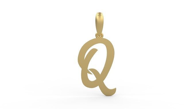 Initial Letters Pendant Rosala Q 3D print model