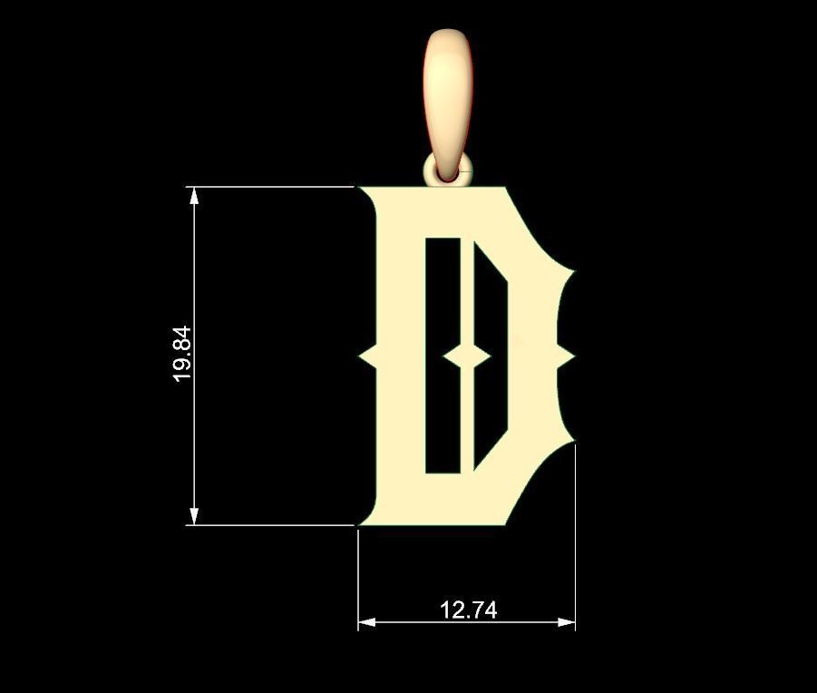 Initial Letters Pendant Sadish D 3D print model_4