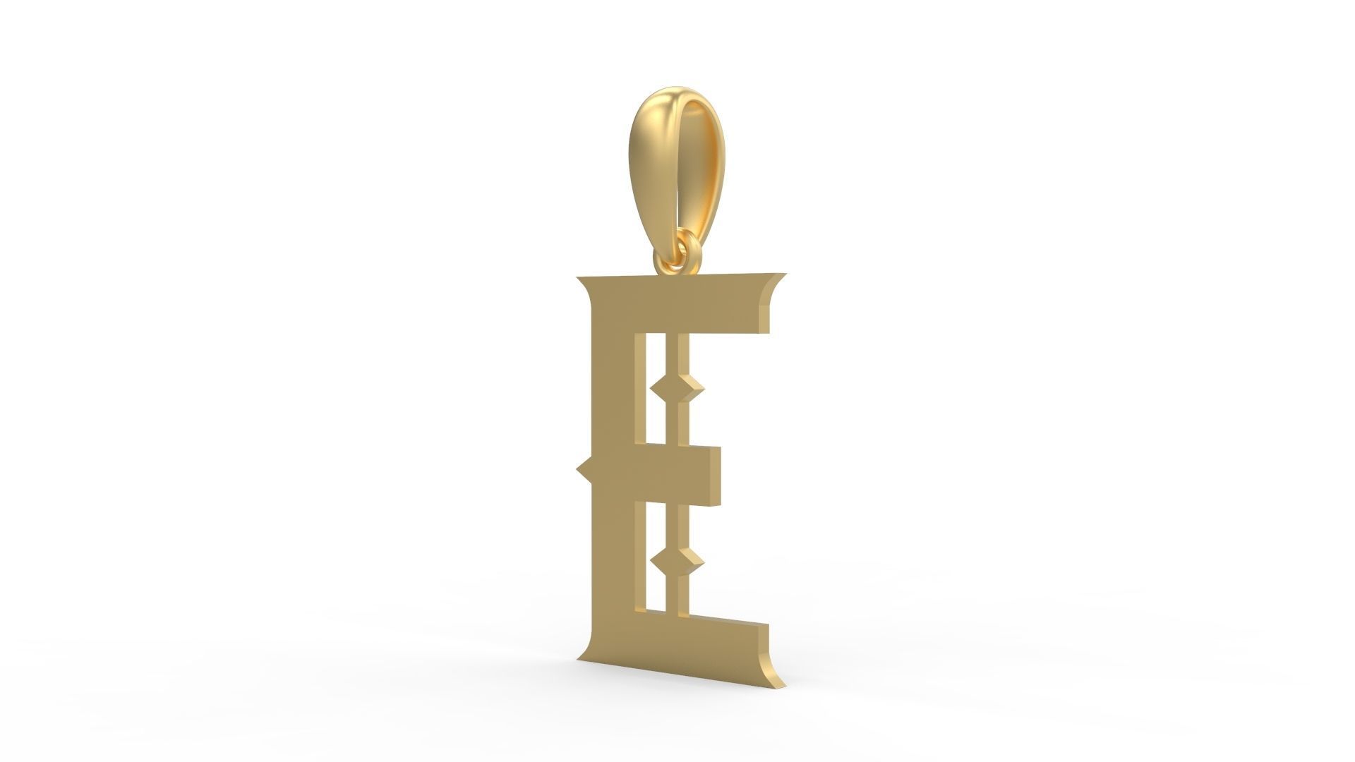 Initial Letters Pendant Sadish E 3D print model_1