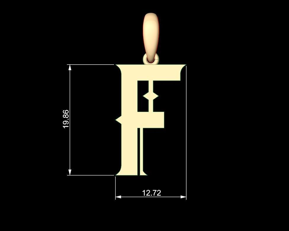 Initial Letters Pendant Sadish F 3D print model_4