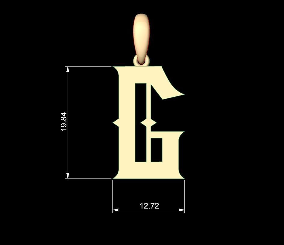 Initial Letters Pendant Sadish G 3D print model_4