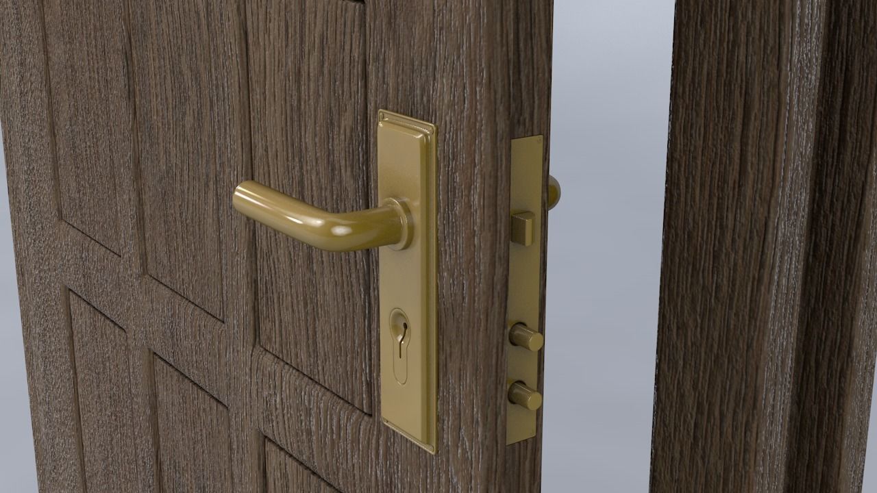Wooden Door 3D model_2