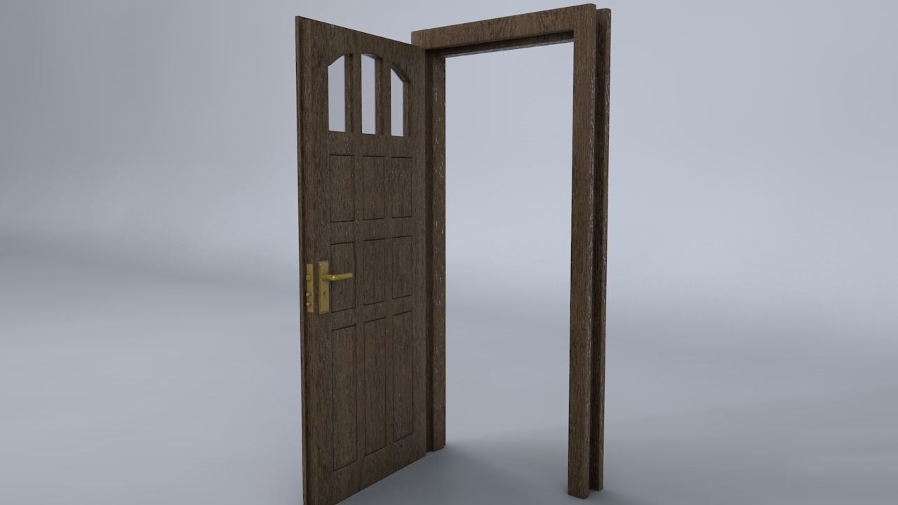 Wooden Door 3D model_4