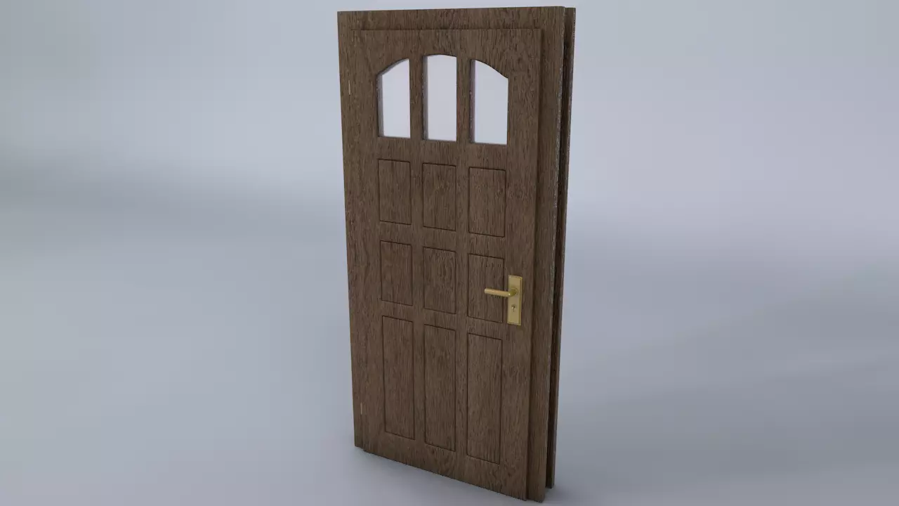 Wooden Door 3D model_0