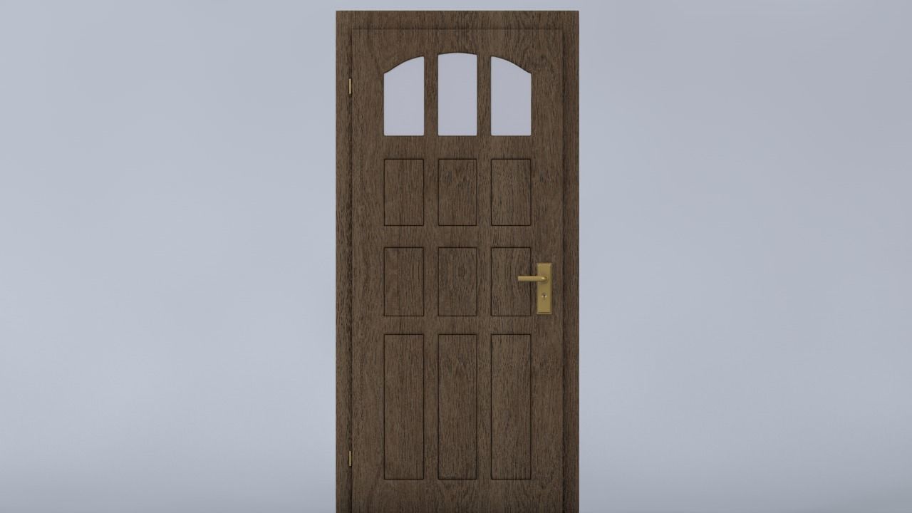 Wooden Door 3D model_1