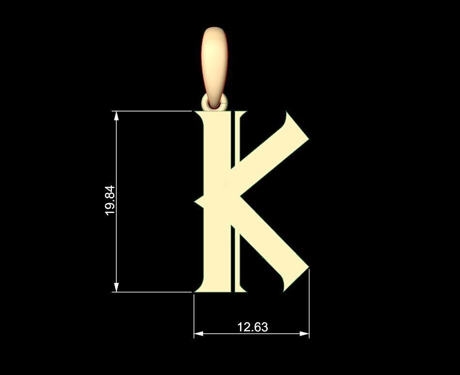 Initial Letters Pendant Sadish K 3D print model_4