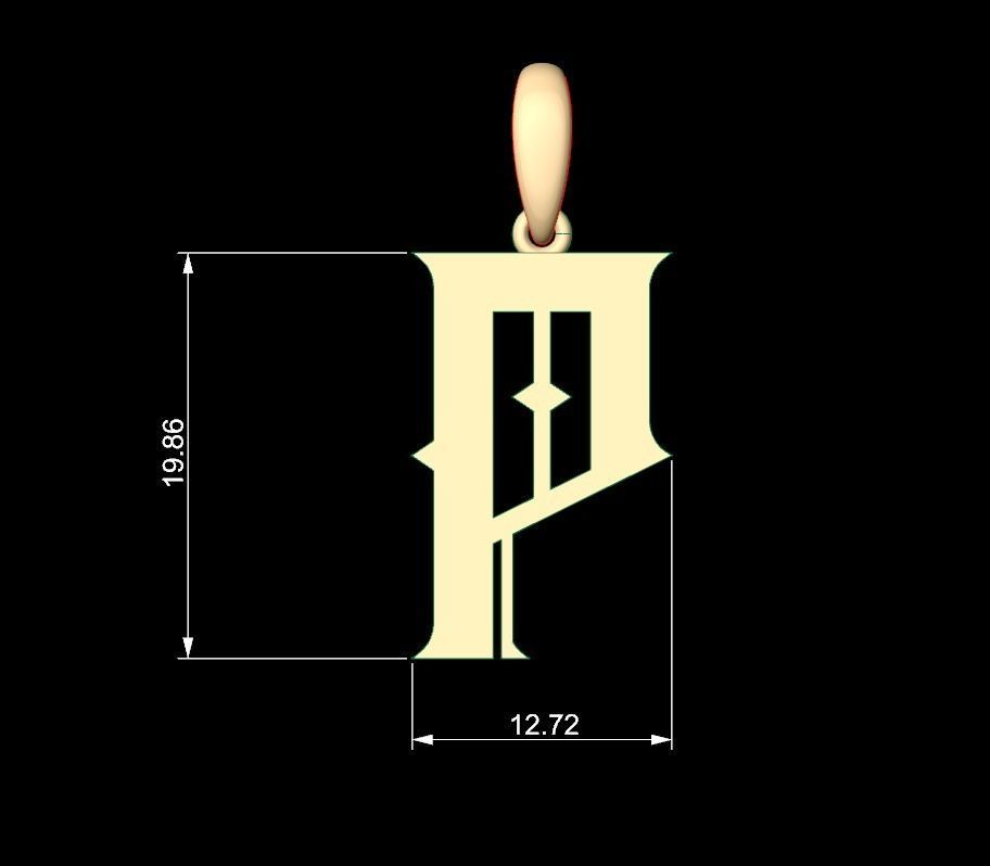 Initial Letters Pendant Sadish P 3D print model_4