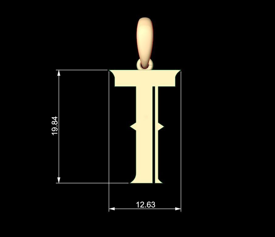 Initial Letters Pendant Sadish T 3D print model_4