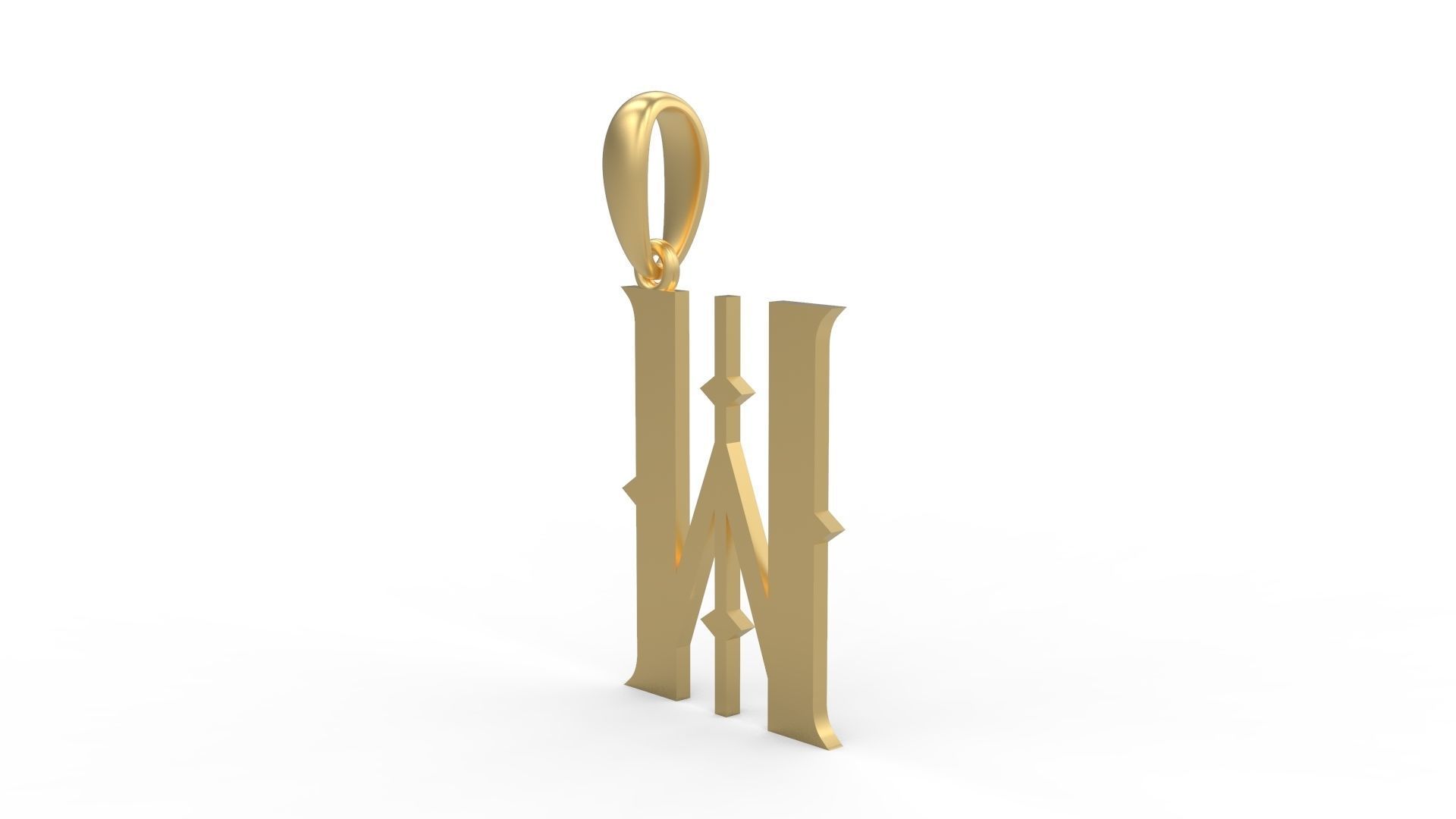 Initial Letters Pendant Sadish W 3D print model_1