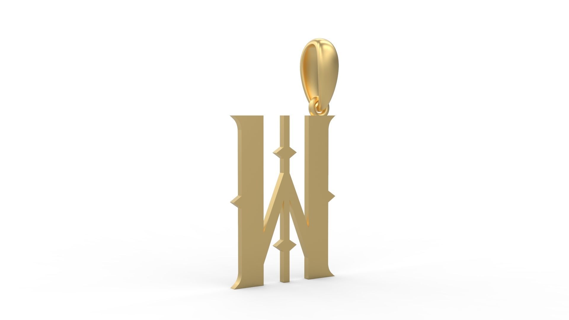 Initial Letters Pendant Sadish W 3D print model_3