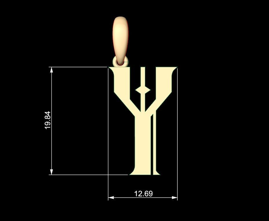 Initial Letters Pendant Sadish Y 3D print model_4