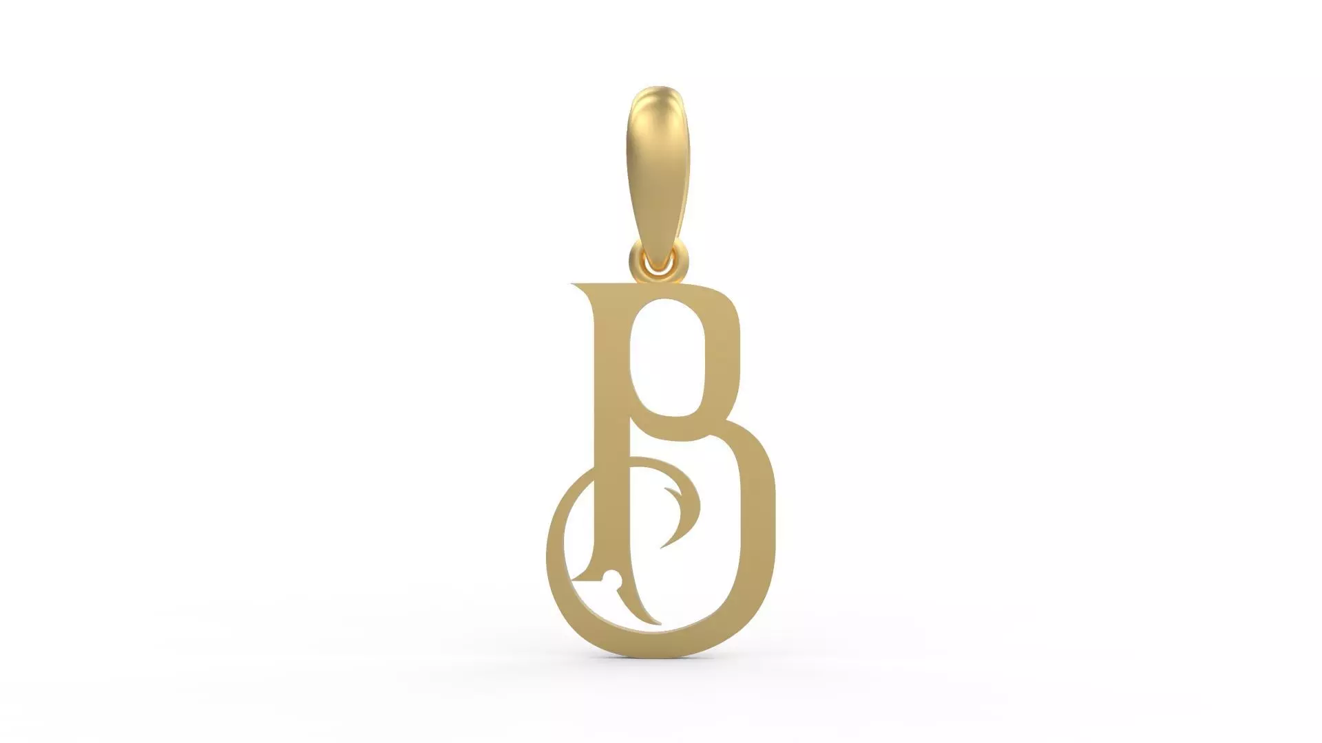 Initial Letters Pendant Sandorian B 3D print model_0