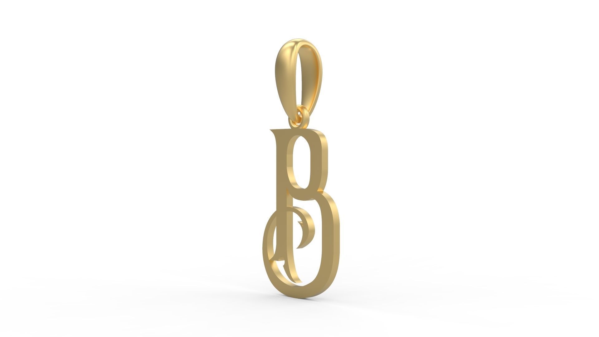 Initial Letters Pendant Sandorian B 3D print model_1