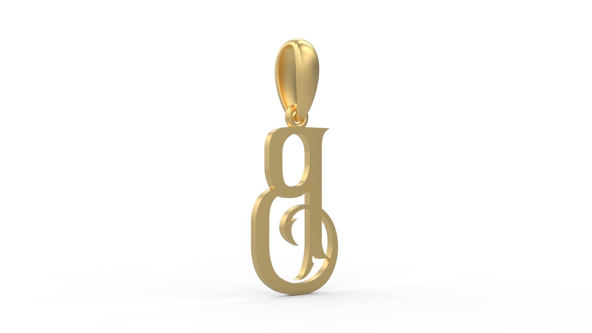 Initial Letters Pendant Sandorian B 3D print model_3