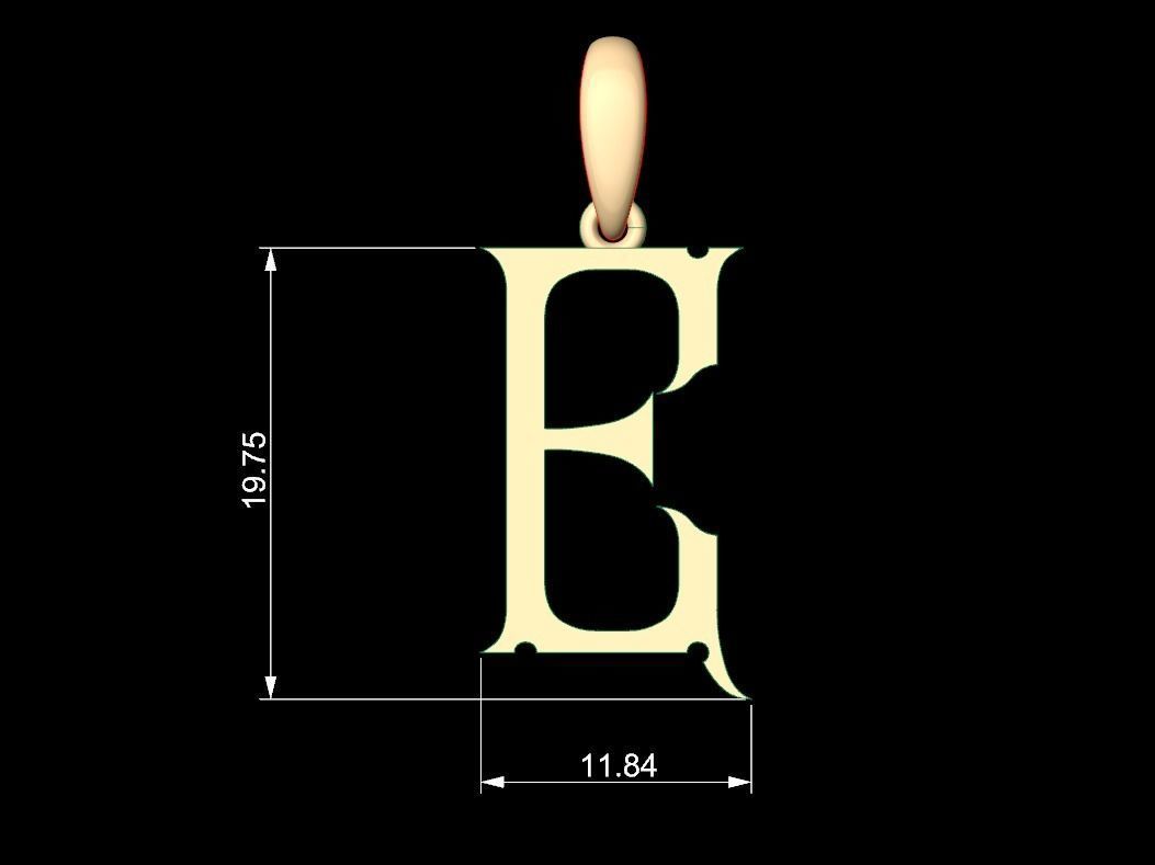 Initial Letters Pendant Sandorian E 3D print model_4