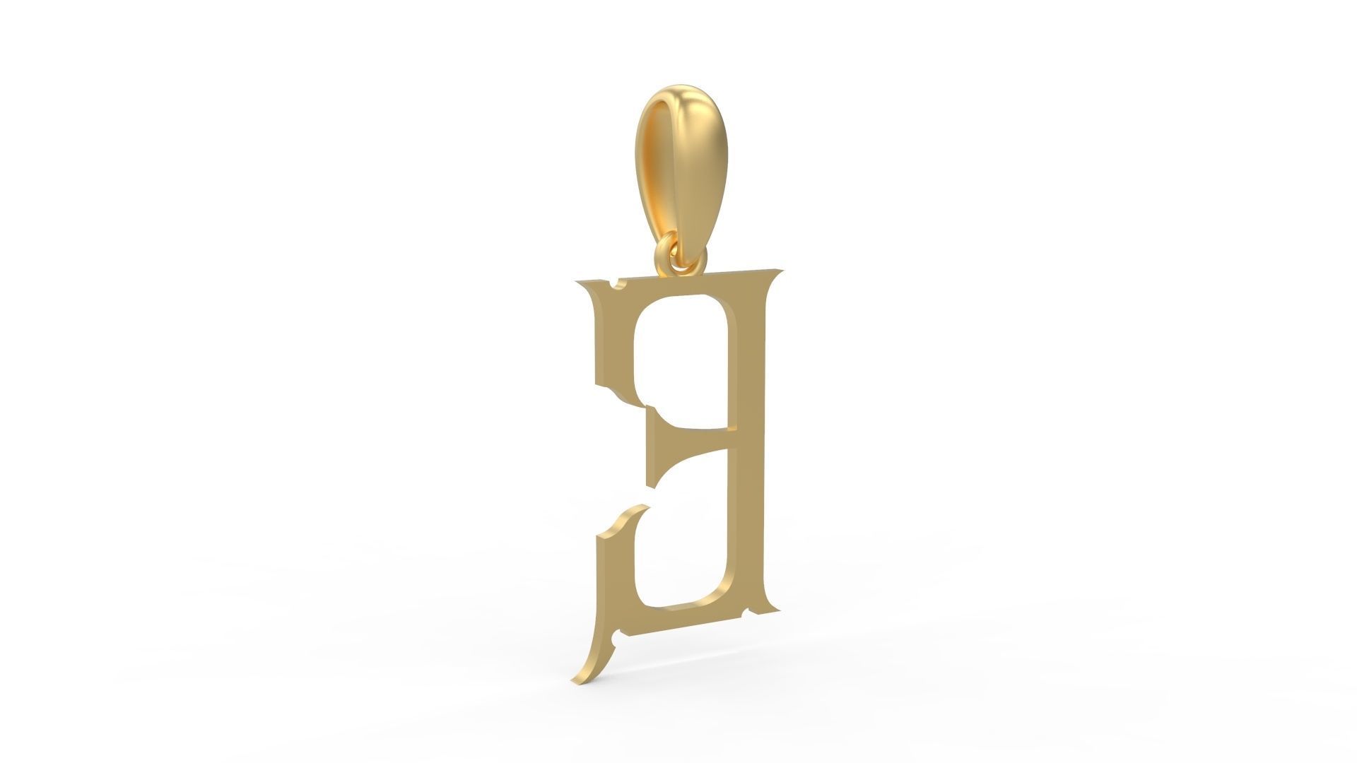 Initial Letters Pendant Sandorian E 3D print model_3