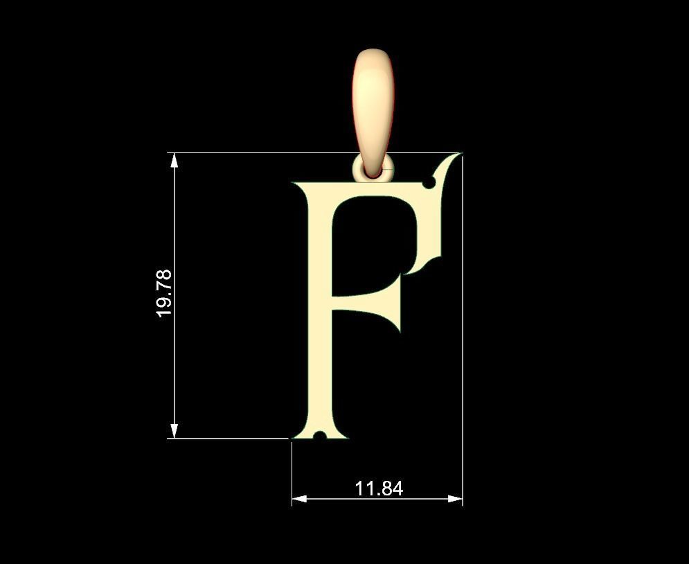 Initial Letters Pendant Sandorian F 3D print model_4