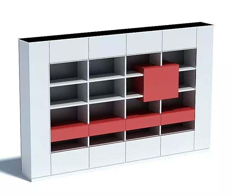 Bookshelf  Modern Geometric 3D model_0