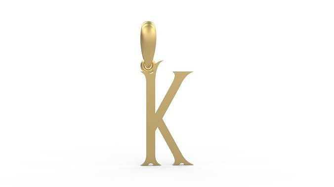 Initial Letters Pendant Sandorian K 3D print model