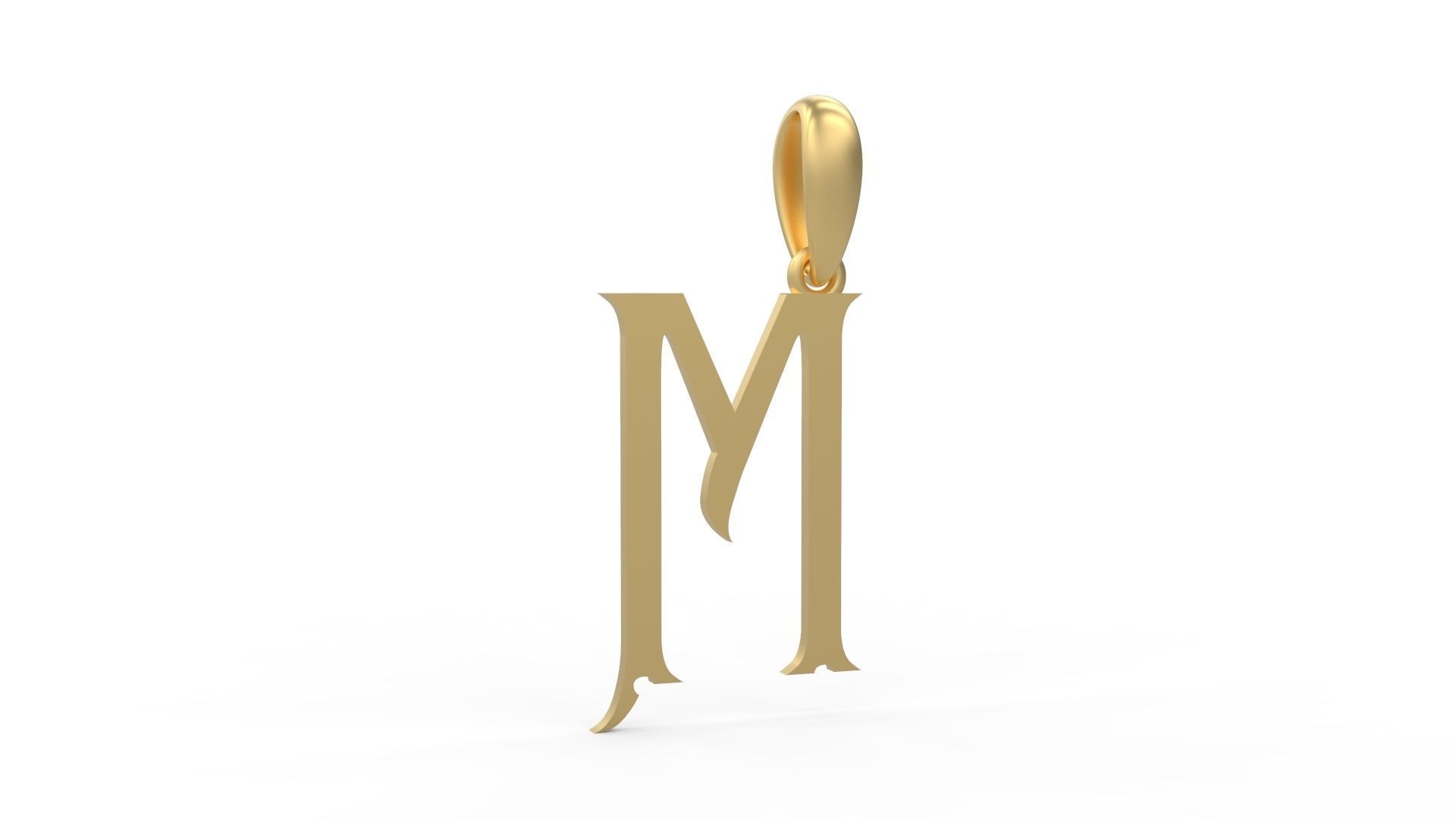 Initial Letters Pendant Sandorian M 3D print model_3