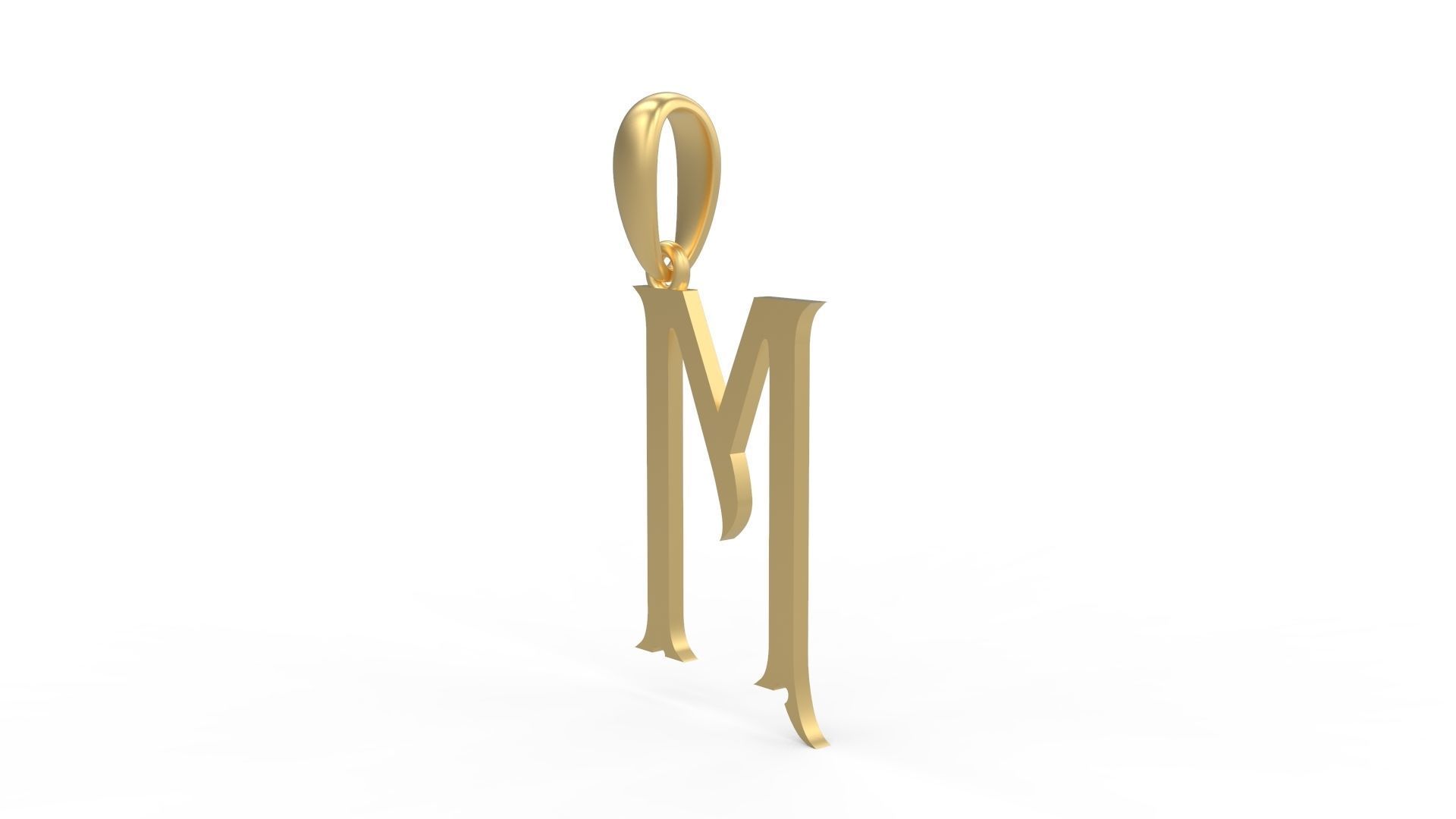 Initial Letters Pendant Sandorian M 3D print model_1