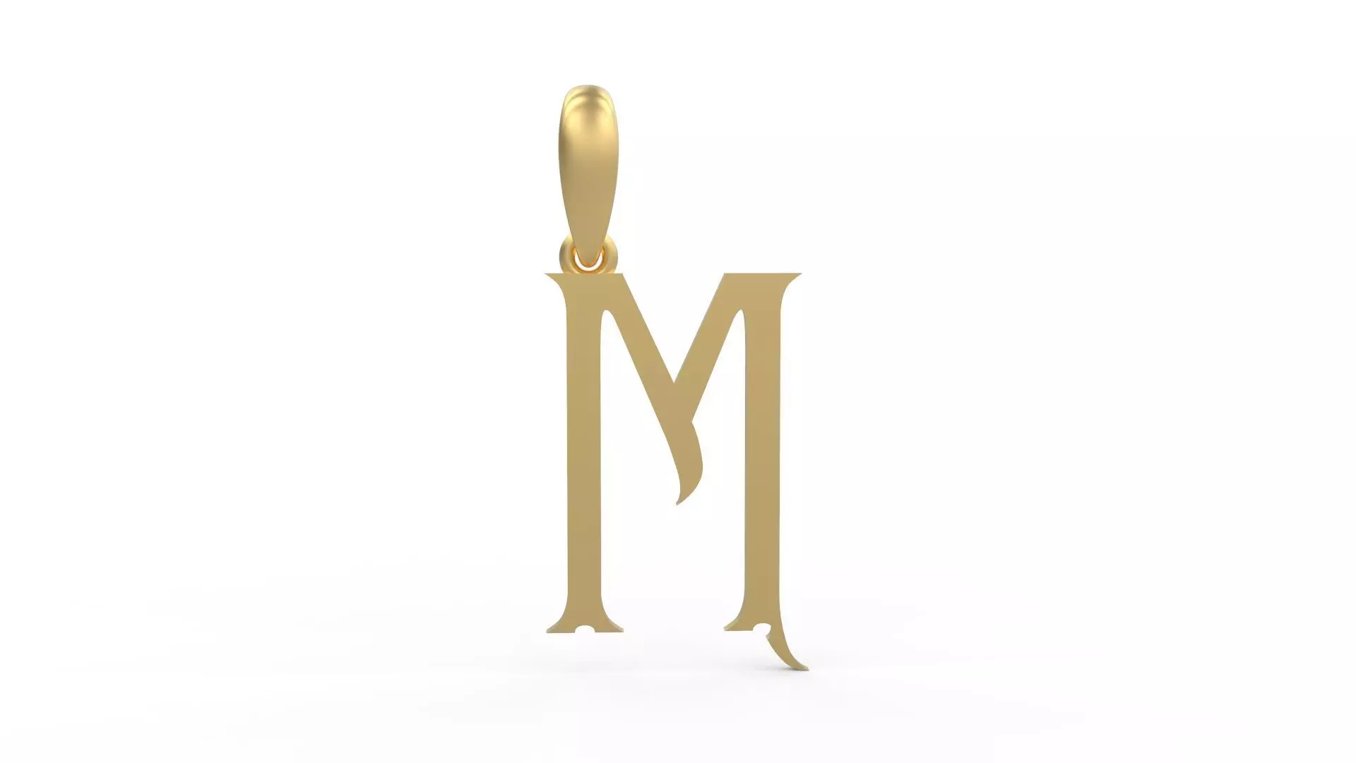 Initial Letters Pendant Sandorian M 3D print model_0