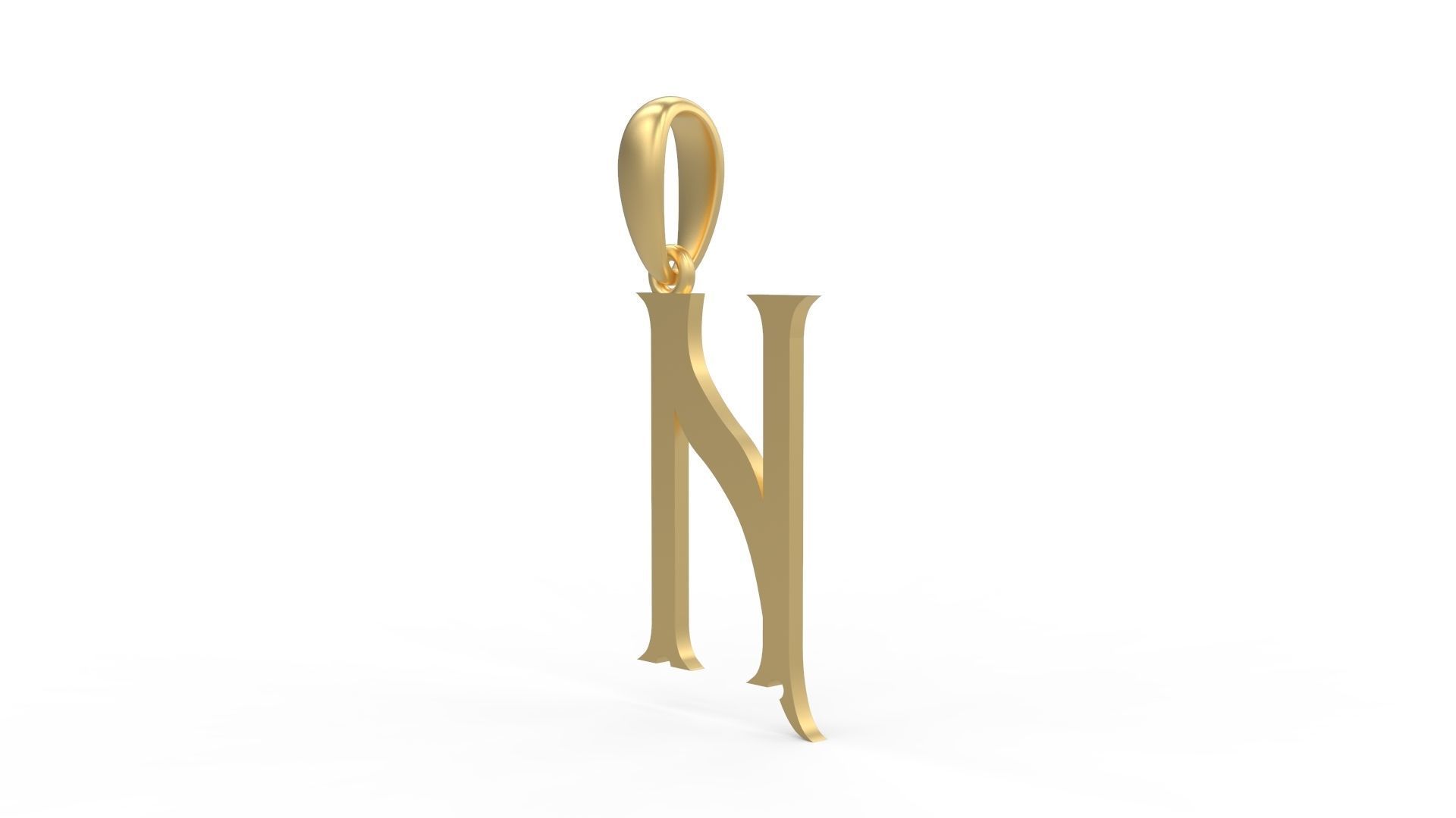Initial Letters Pendant Sandorian N 3D print model_1