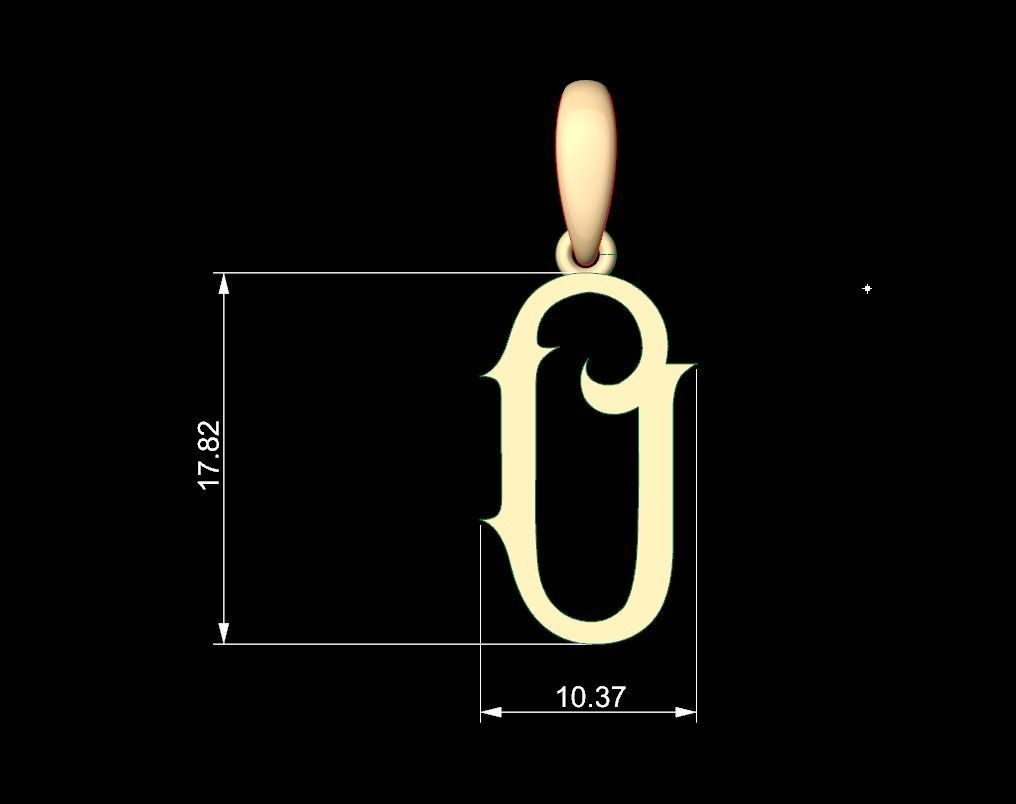 Initial Letters Pendant Sandorian O 3D print model_4