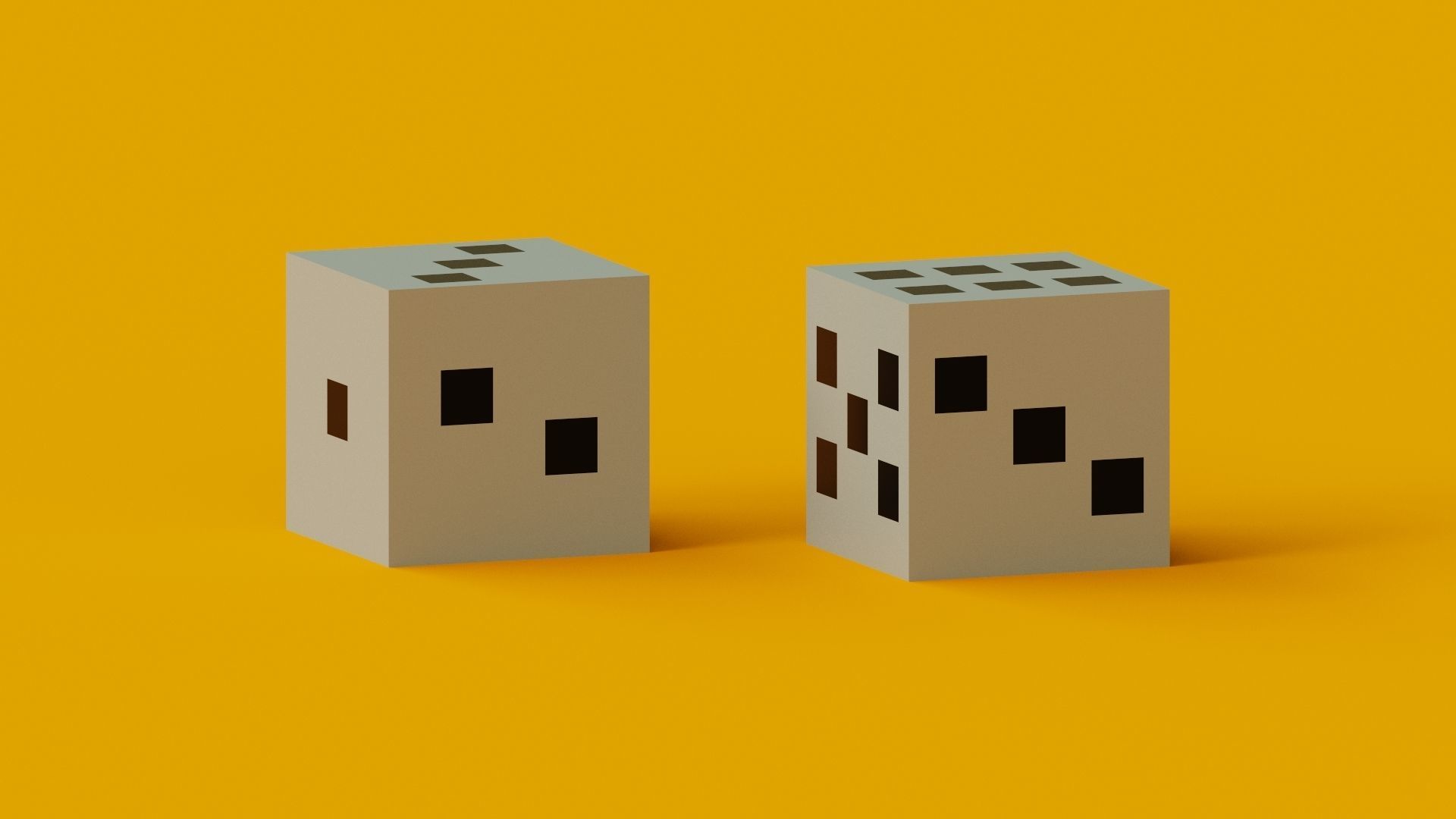 3D model Voxel Dice 3D Low Poly Model Low-poly 3D model_3