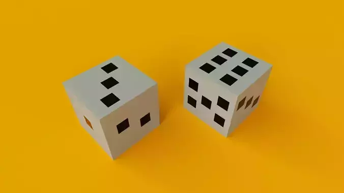 3D model Voxel Dice 3D Low Poly Model Low-poly 3D model
