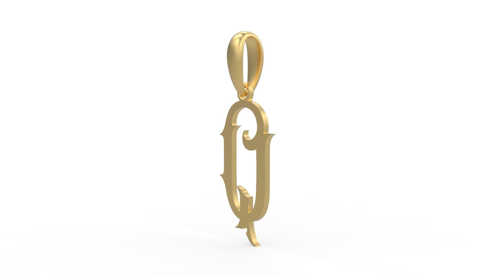 Initial Letters Pendant Sandorian Q 3D print model_1