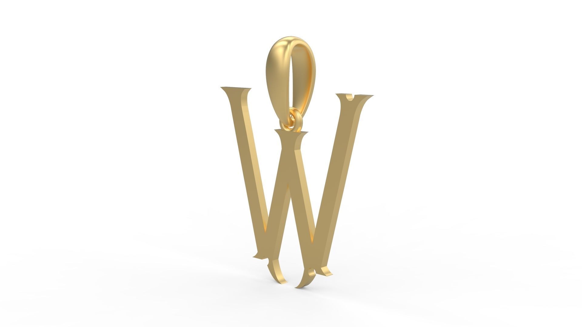 Initial Letters Pendant Sandorian W 3D print model_1