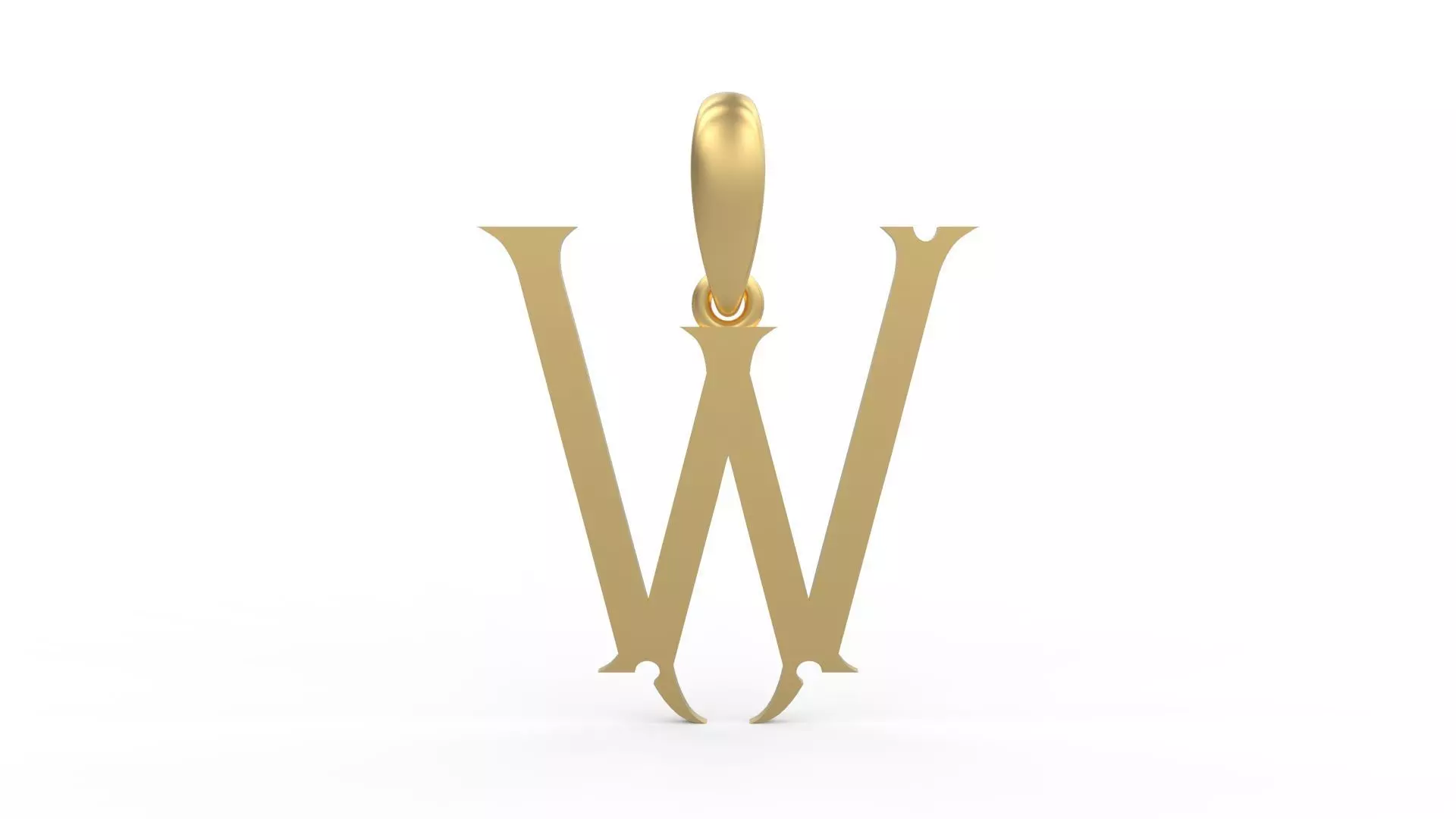 Initial Letters Pendant Sandorian W 3D print model_0