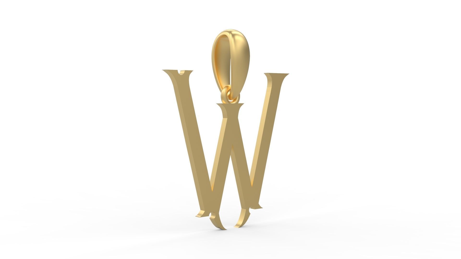 Initial Letters Pendant Sandorian W 3D print model_3