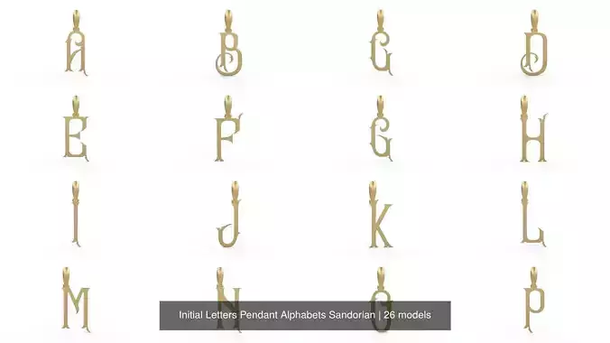Initial Letters Pendant Alphabets Sandorian