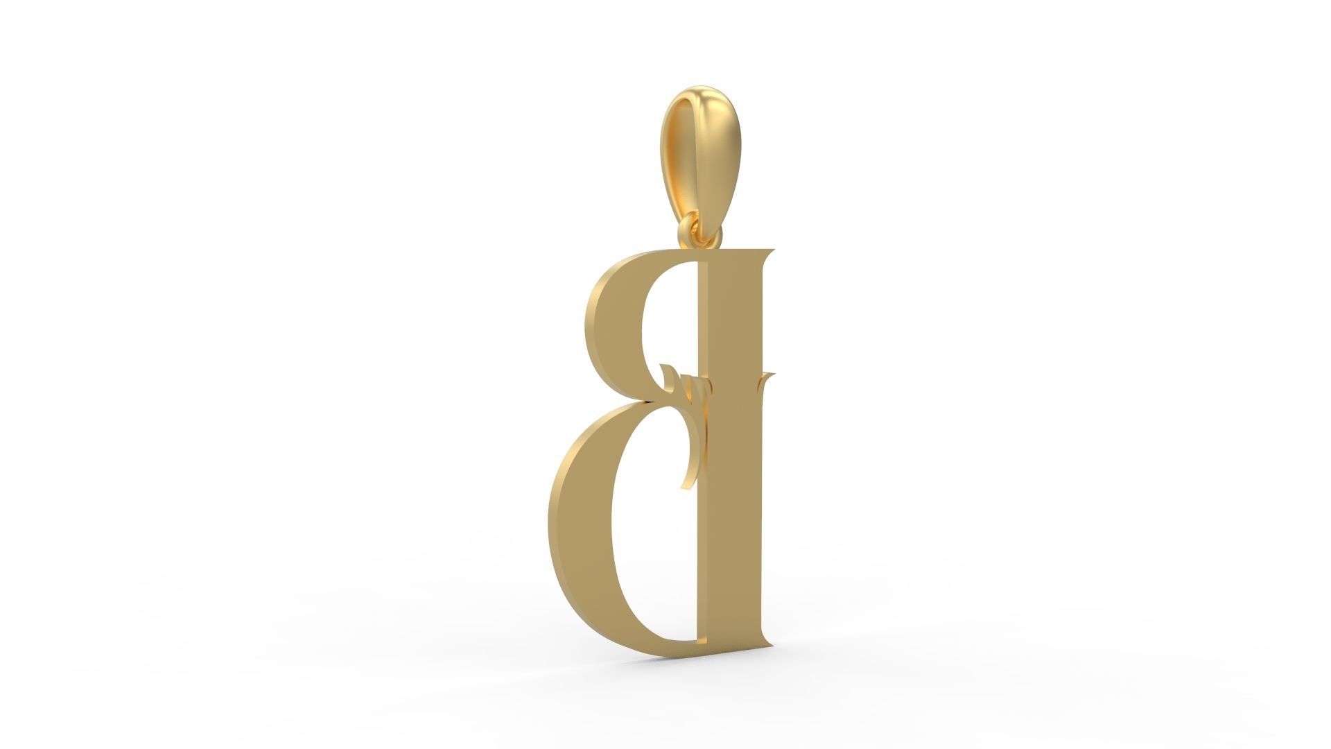 Initial Letters Pendant SkinerScort B 3D print model_3