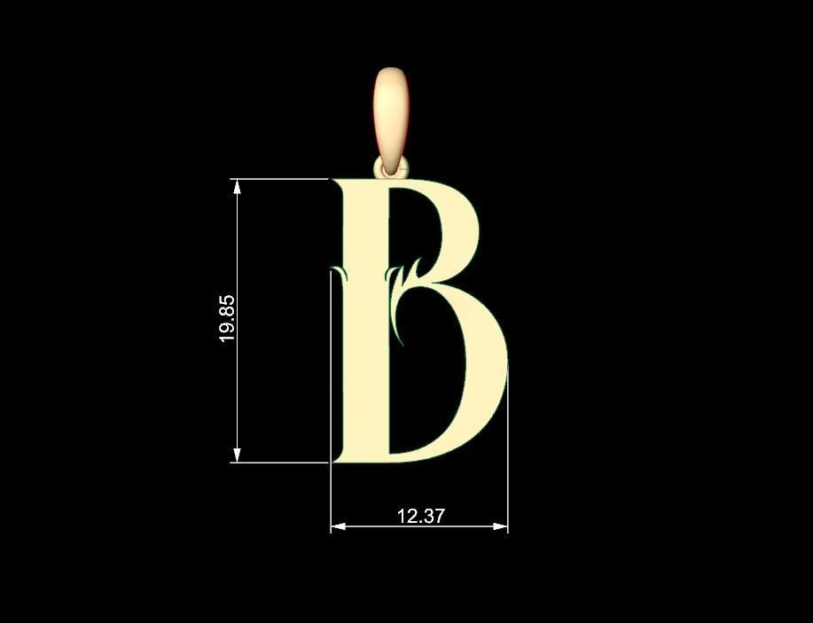 Initial Letters Pendant SkinerScort B 3D print model_4