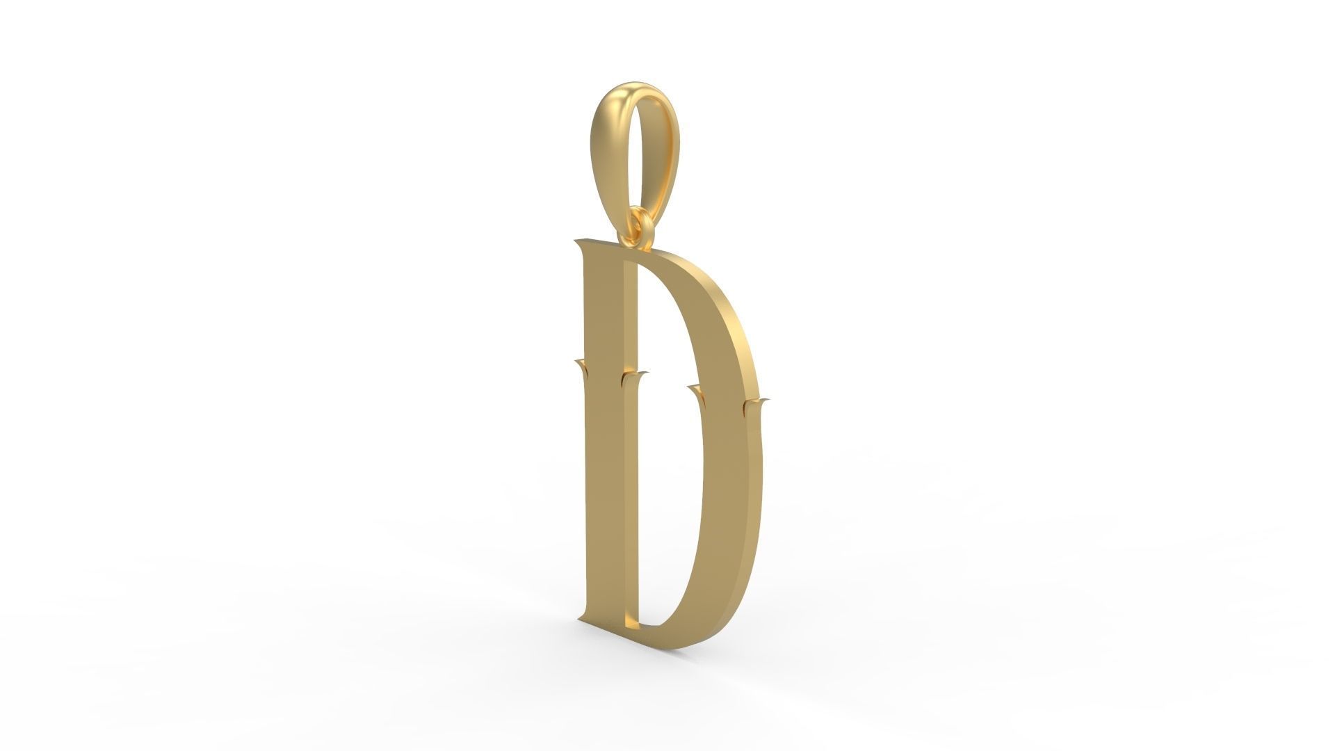Initial Letters Pendant SkinerScort D 3D print model_1