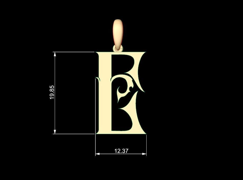 Initial Letters Pendant SkinerScort E 3D print model_4