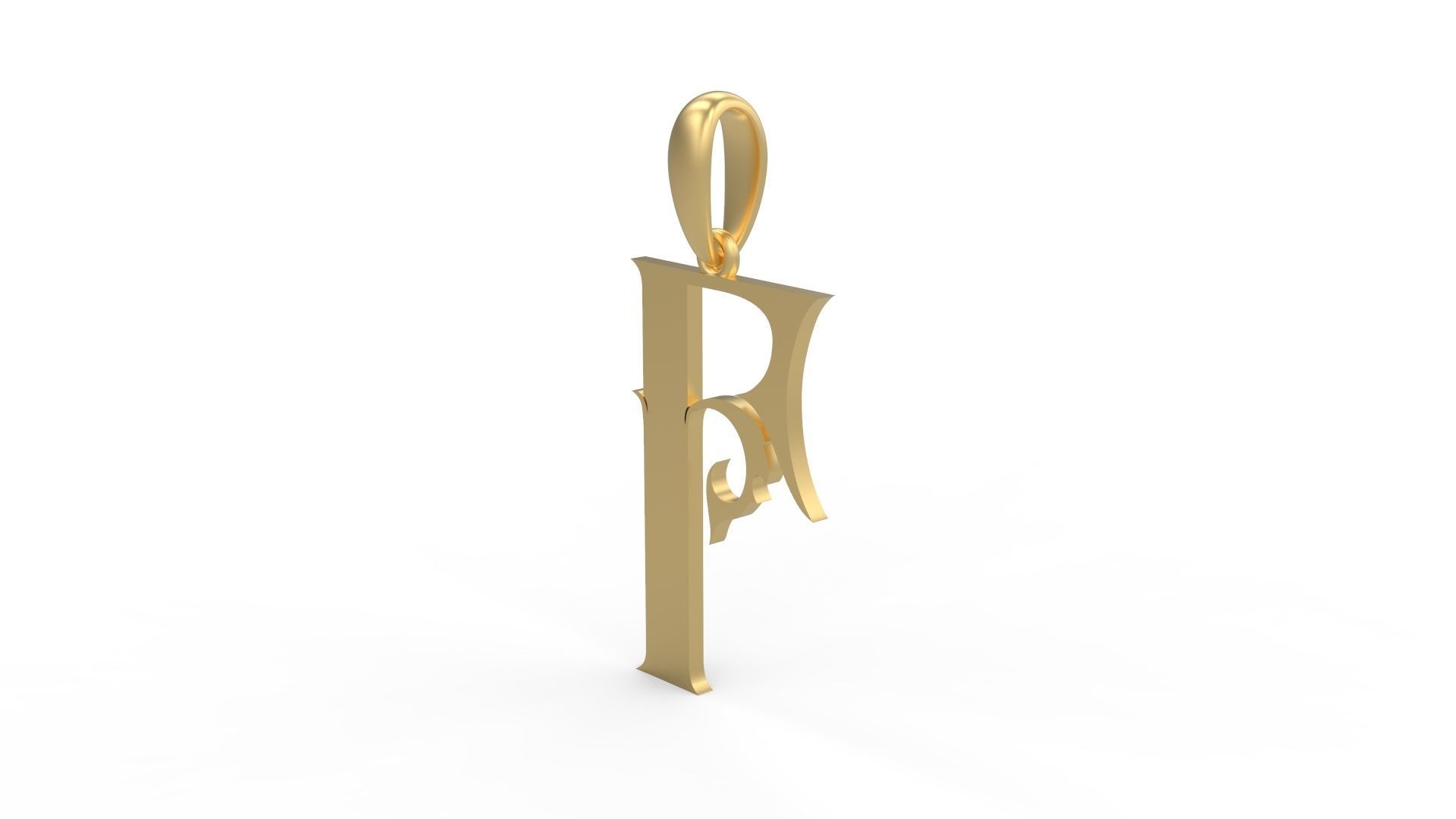 Initial Letters Pendant SkinerScort F 3D print model_1