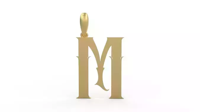 Initial Letters Pendant SkinerScort M 3D print model