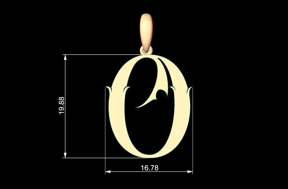 Initial Letters Pendant SkinerScort O 3D print model_4