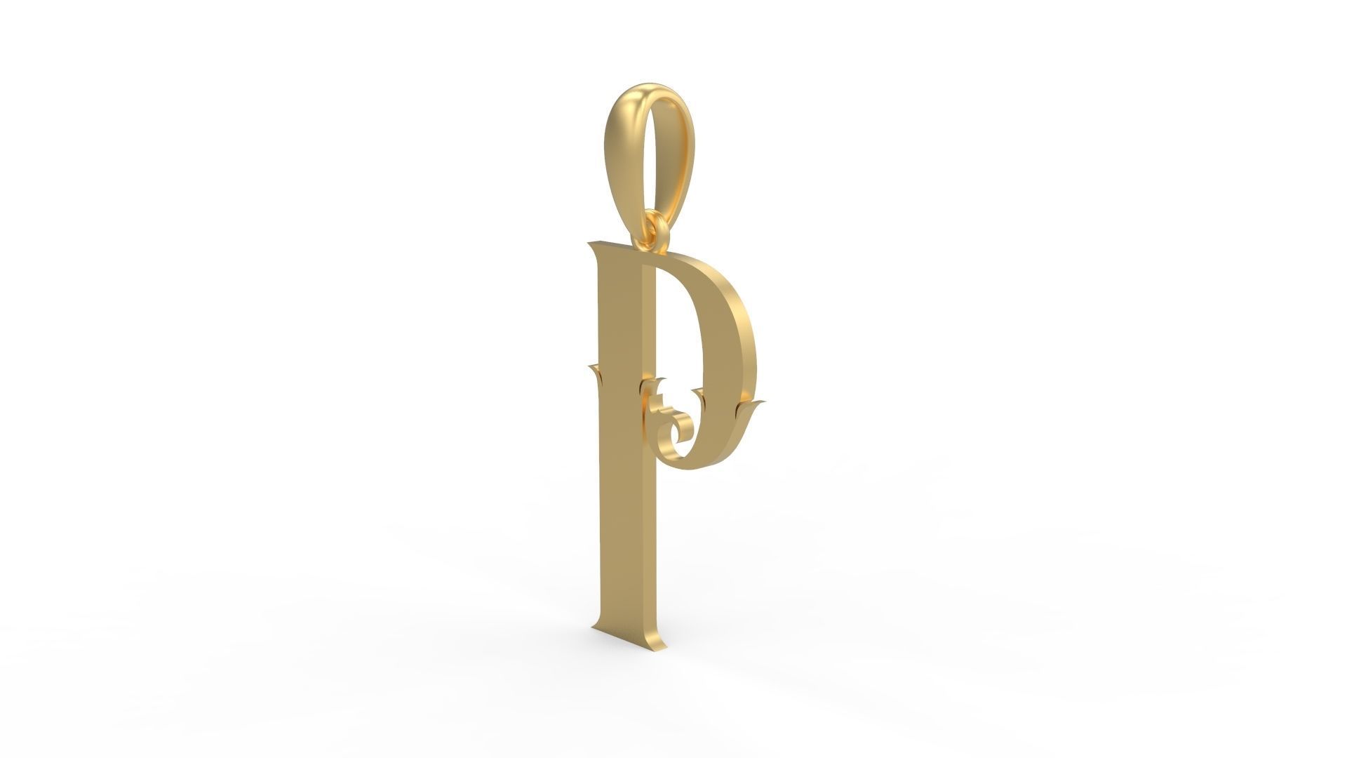 Initial Letters Pendant SkinerScort P 3D print model_1