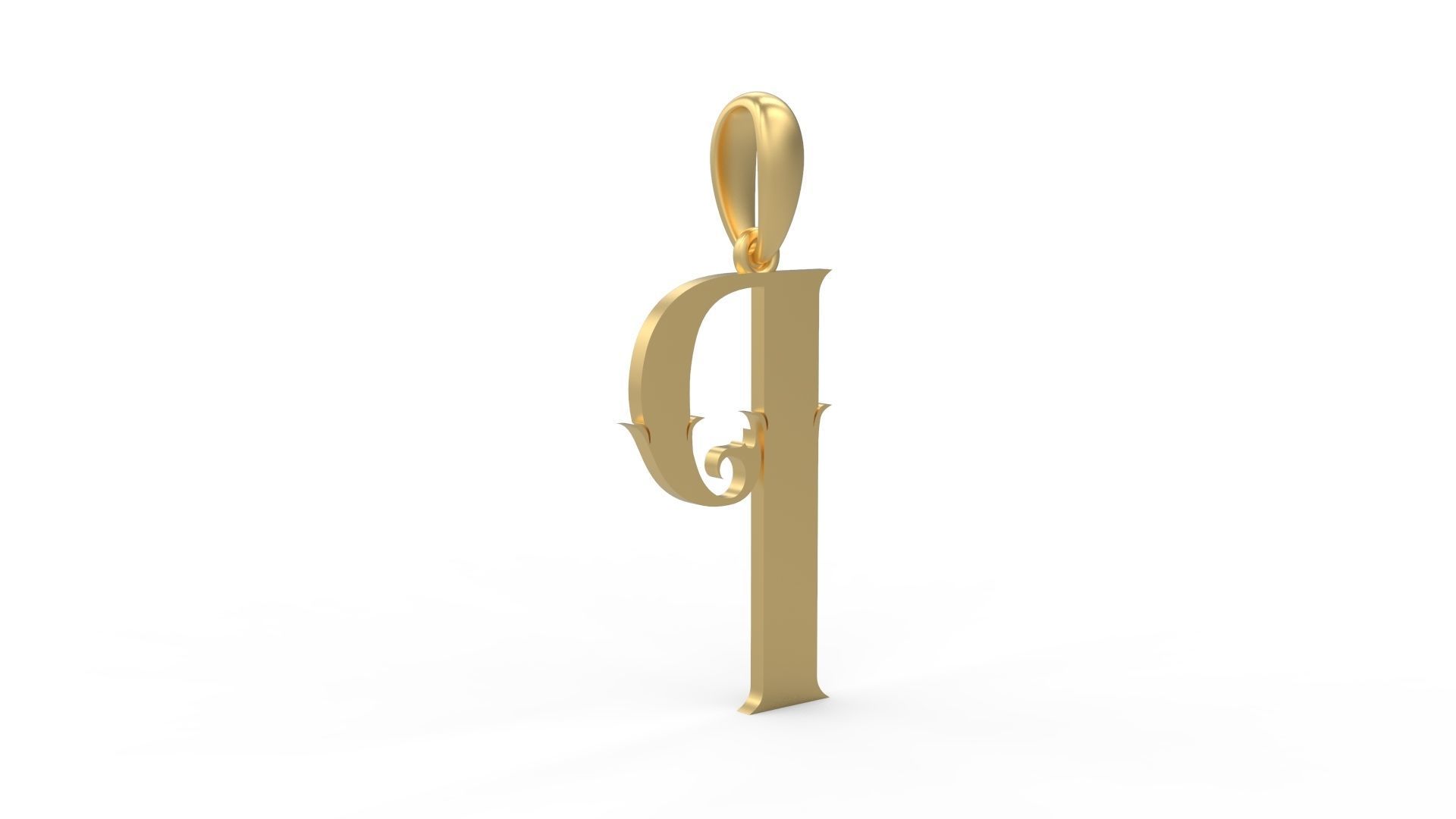 Initial Letters Pendant SkinerScort P 3D print model_3